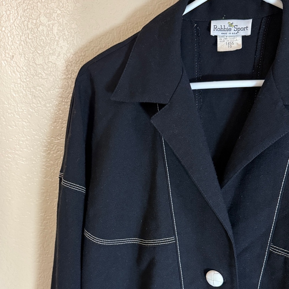 Vintage Black Button-Up Jacket - Picture 4 of 12